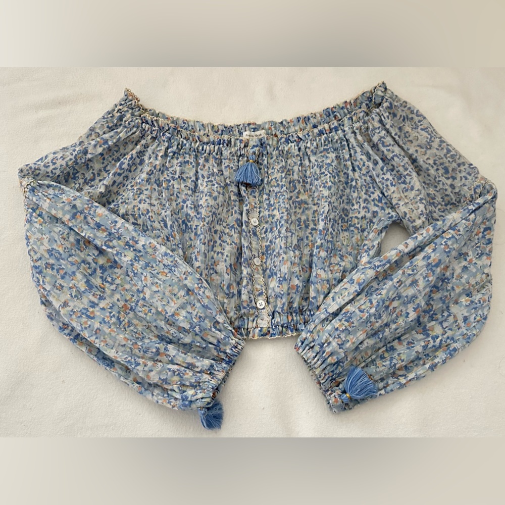poupette st barths cropped off the shoulder blouse